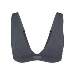 SKIMS SWIM PLUNGE TOP in Gunmetal! Hasn't been worn and still has tags.